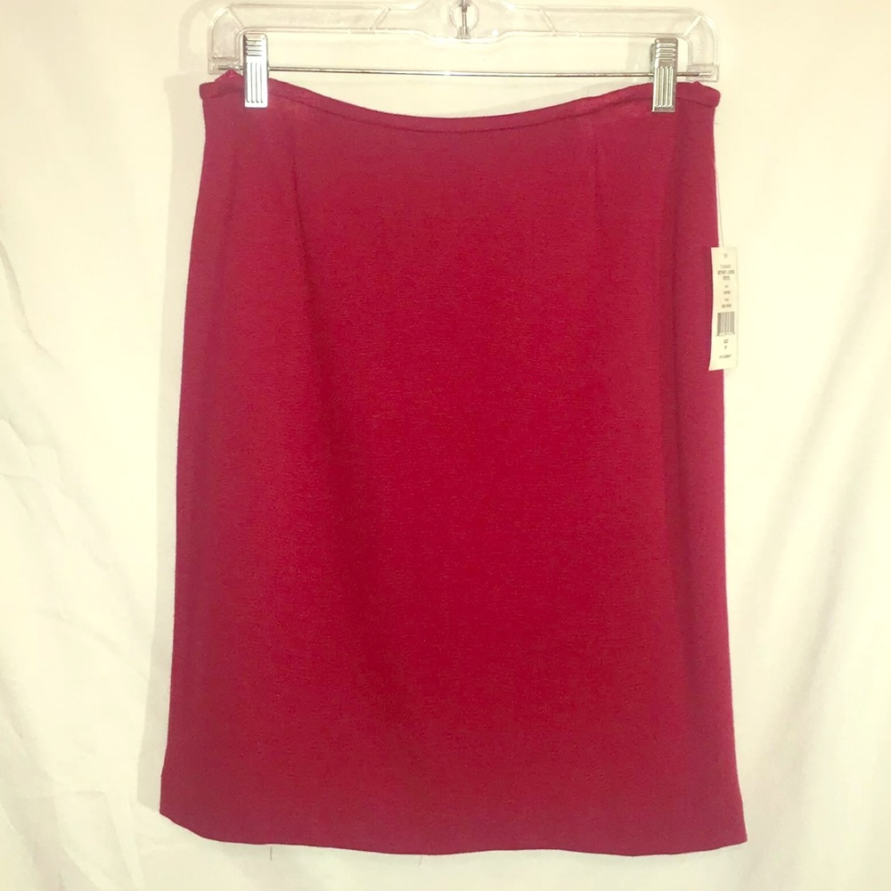 Tahari Womens Career Skirt Red Stretch 4 Petite